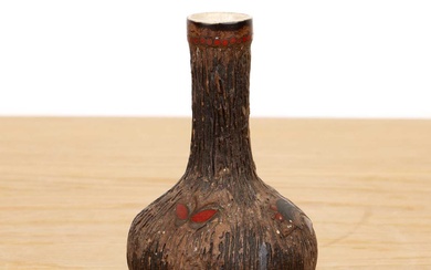 Bocage decorated small bottle vase Japanese, Meiji period within inlaid...
