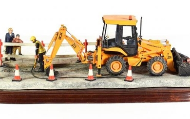 Border Fine Arts 'Essential Repairs' (Workman with JCB back hoe),...