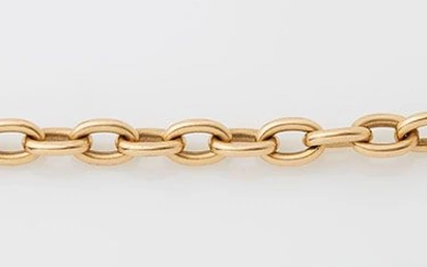 Bracelet souple en or jaune composé de maillons ovales. Long. : 21,2 cm. Poids :...