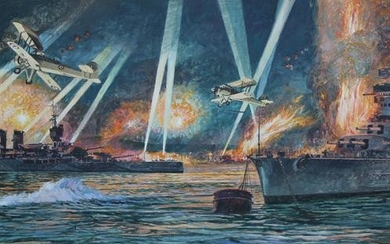 Brian Sanders (B. 1937) "Battle of Taranto"