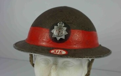 British National Fire Service Home Front Steel Helmet, circa 1938, For a Section Commander, Having a
