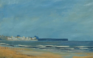 British School, late 20th century- Coastal landscape; oil on canvas on board, 28.9 x 39 cm.