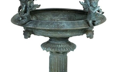 Bronze Neoclassical-Style Bird Bath