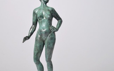 Bronze Sculpture Signed E. Gerstein, Nude Female Figure