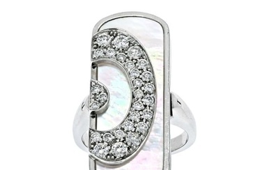 Bvlgari 18K White Gold Mother Of Pearl Illusion Diamond Cocktail Ring