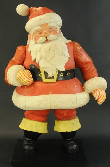 CARVED WOODEN SANTA CLAUS
