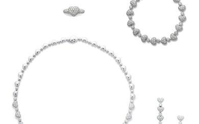 CHOPARD DIAMOND NECKLACE, BRACELET EARRING AND RING SUITE