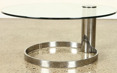 CHROME AND GLASS COFFEE TABLE BY PACE