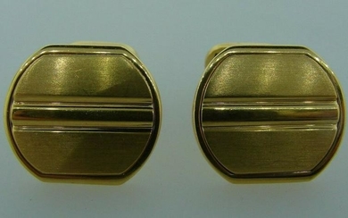 CLASSIC Piaget 18k Yellow Gold Cufflinks with Box