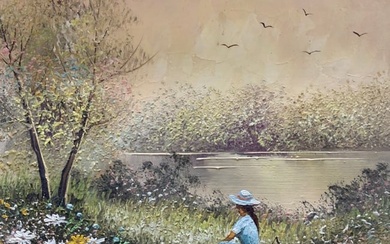 C.Manning Sgd Vtg Oil Landscape Painting
