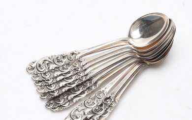 COFFEE SPOONS, 12 pcs, silver, weight ca.118,9 grams.