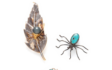 COLLECTION OF SPIDER MOTIF PINS
