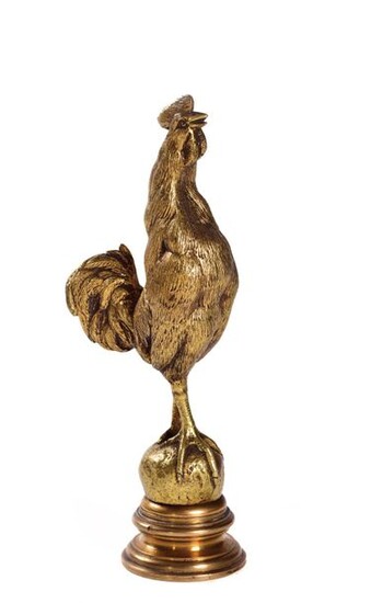 CORNU "Coq". Sceau en bronze dore chiffre....