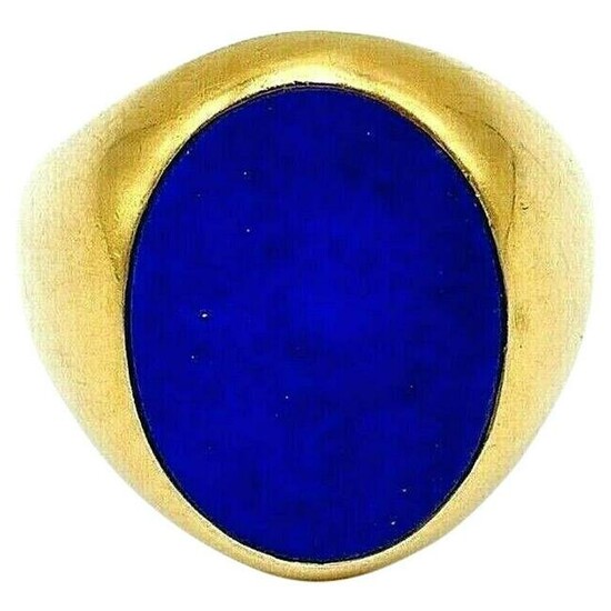 Cartier Vintage Lapis Lazuli Yellow Gold Signet Ring