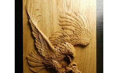 Carved Eagle Wooden Wall Plaque