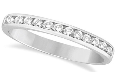 Channel-Set Diamond Ring Band in 14k White Gold 0.50 ctw