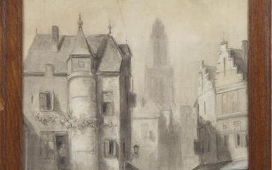Charles Leickert (1816-1907) , Cityscape with figures