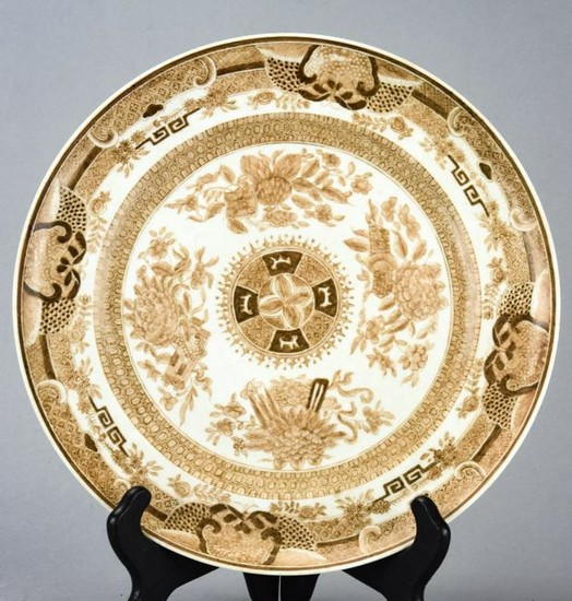 Chinese Brown Fitzhugh Porcelain Plate