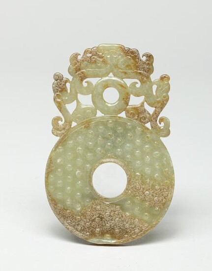 Chinese Jade Carving of Dragon Bi