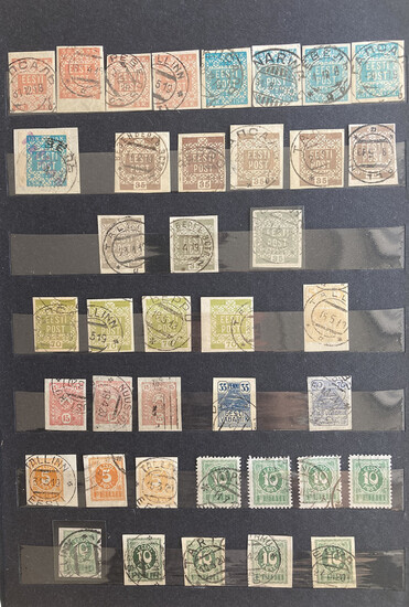 Collection of Estonian and Russian stamps, various locations, German II World War Occupation, Northwest Russian army etc.