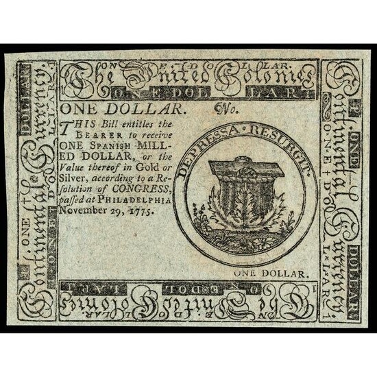 Continental Nov. 29, 1775 $1 Blue Detector Gem CU