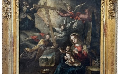 Cornelis de Baellieur (Anversa 1607-1671), Scuola di, Madonna con il...