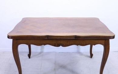 Country French Draw Leaf Parquet Top Table