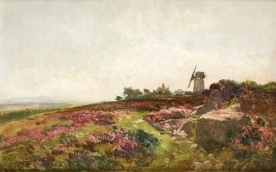 DARÍO DE REGOYOS Y VALDÉS (1857 / 1913) "Landscape with Windmill"