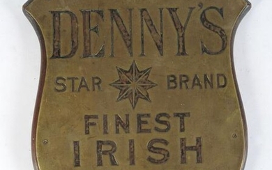 DENNY'S STAR BRAND ORIGINAL BRASS PLAQUE
