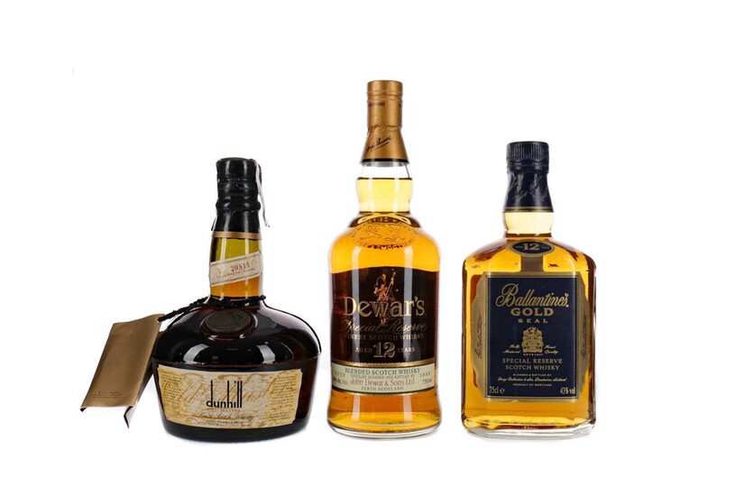 DUNHILL OLD MASTER, DEWAR'S AGED 12 YEARS AND BALLANTINE'S GOLD SEAL AGED 12 YEARS