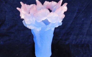 Daum Art Glass Orchid Vase