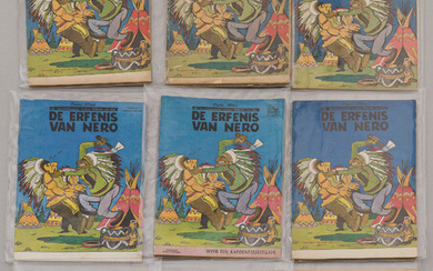 De Erfenis van Nero. Lot van 9 albums. De eerste druk uit 1952 in goede staat. Middenblad was wellicht gerafeld en werd
