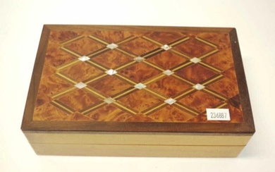 Decorated MoP inset wooden jewel casket