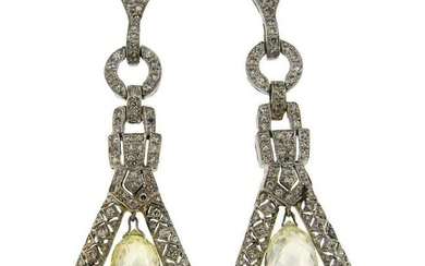 Diamond White Gold Dangle Earrings