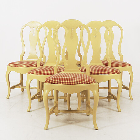 Dining chairs 6 pcs second half of the 20th century Matstolar 6 st 1900-talets andra hälft