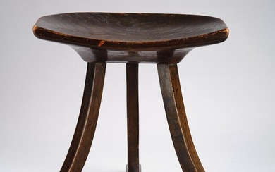 A three-legged “Egyptian stool”, commissioned by Adolf Loos to Josef Veilich, model: stool, Liberty & Co., London, 1884-1907