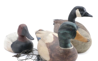 Ducks Unlimited "Preening Canada Goose" and Other Duck Decoy Figurines