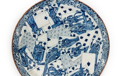 Dutch Delft Blue and White Charger, dated 1730