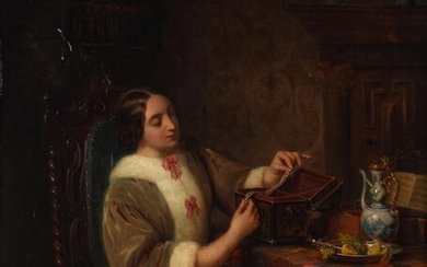 Follower of Charles Robert Leslie, Portrait of an elegant woman