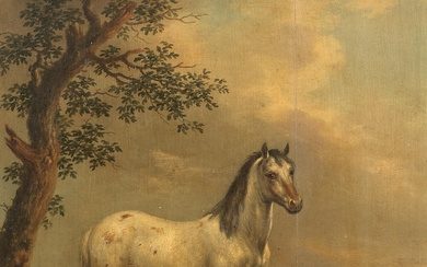 Dutch School Late 18th Century A spotted horse