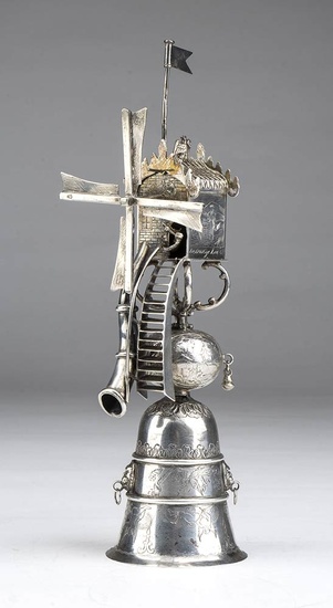 Dutch silver windmill cup - 19th century the bowl...