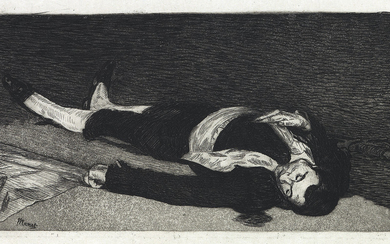 ÉDOUARD MANET Le Torero Mort. Etching and aquatint on Japan paper, 1867-68. 156x224...