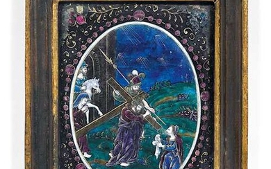 ENAMEL PLAQUE WITH A STATION OF THE CROSS