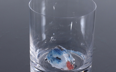 ERNST BILLGREN. Glass, from New Friends, clear glass, with animal motifs at the bottom, Kosta Boda.