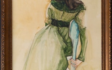 Early 20th c.Watercolor Female Portrait