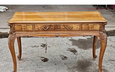Early 20th century French walnut console table with carved f...