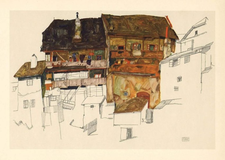 Egon Schiele Old Houses in Krumau