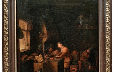 Ein Alchemist in seinem Labor, Niederländischer Meister des 17. Jh.