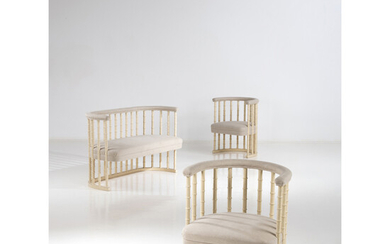 Eliel Saarinen (1873-1950) Ensemble de deux fauteuils et d'un canapé