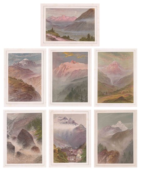 Elijah Walton Lithographs [Alps, Mountains]